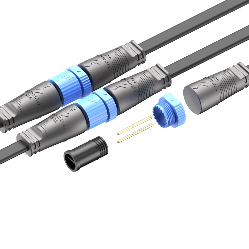 M15 2-Pin Plug PA66 Customized Industrial Waterproof 2