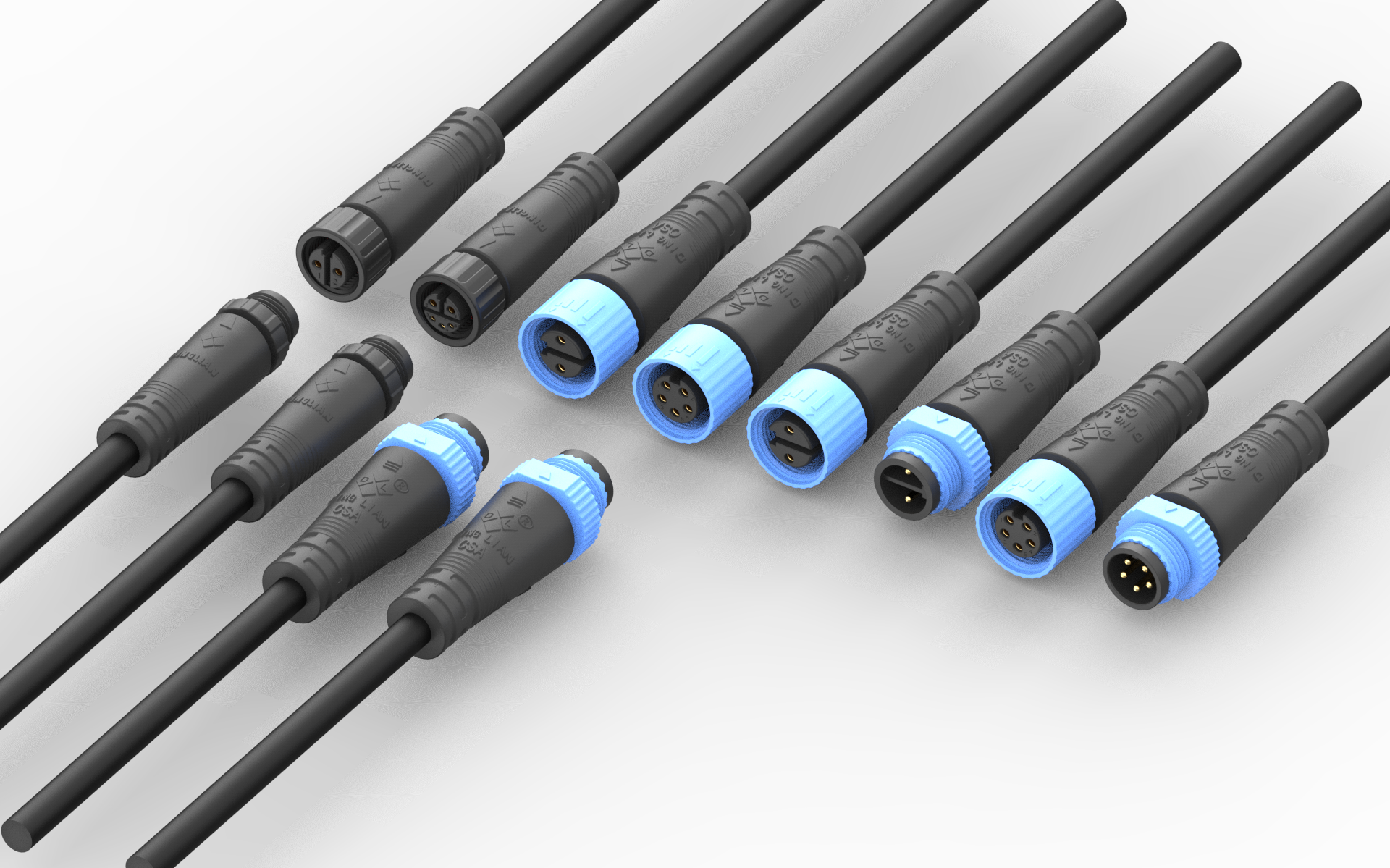 M15 4Pin Plug IP68 Weather Resistance Molding With Customized Round Flat Square Rubber Wire Male to Female Waterproof Connector - Image 6