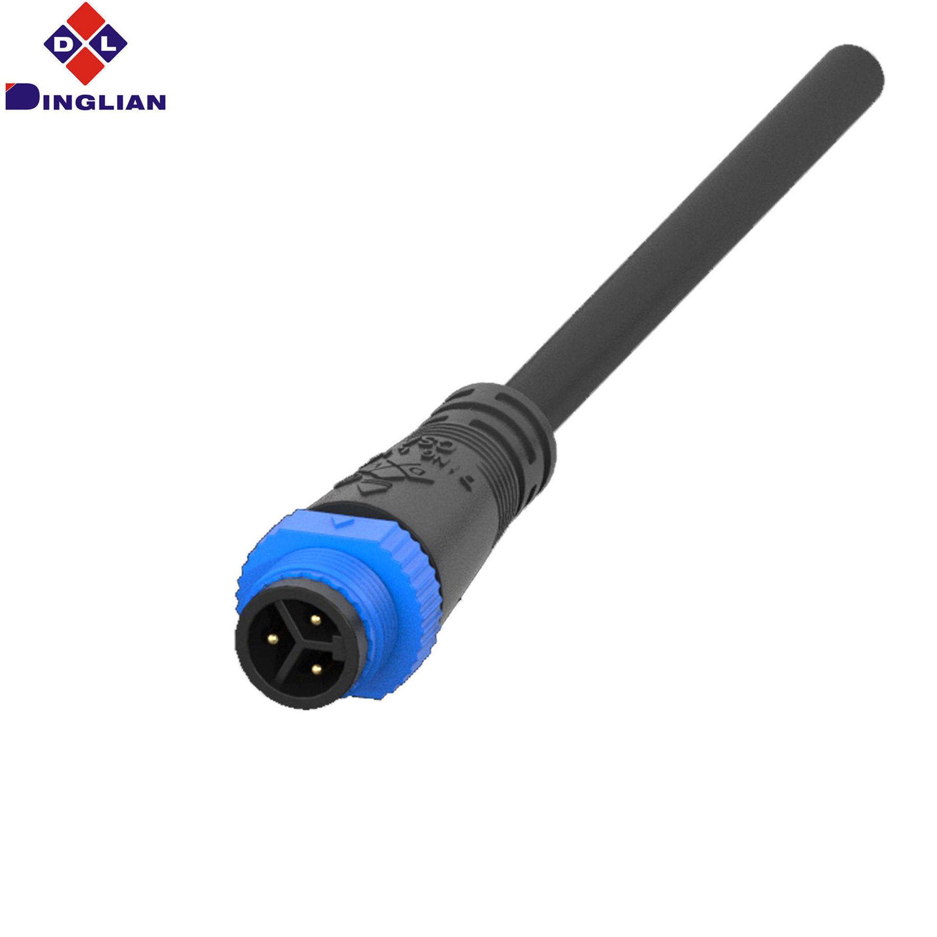 M15 IP68 Waterproof LED Outdoor Lightings Electrical Wires Connector 2pin 3pin 4pin Socket Male Female Plug 10A Rated Copper
