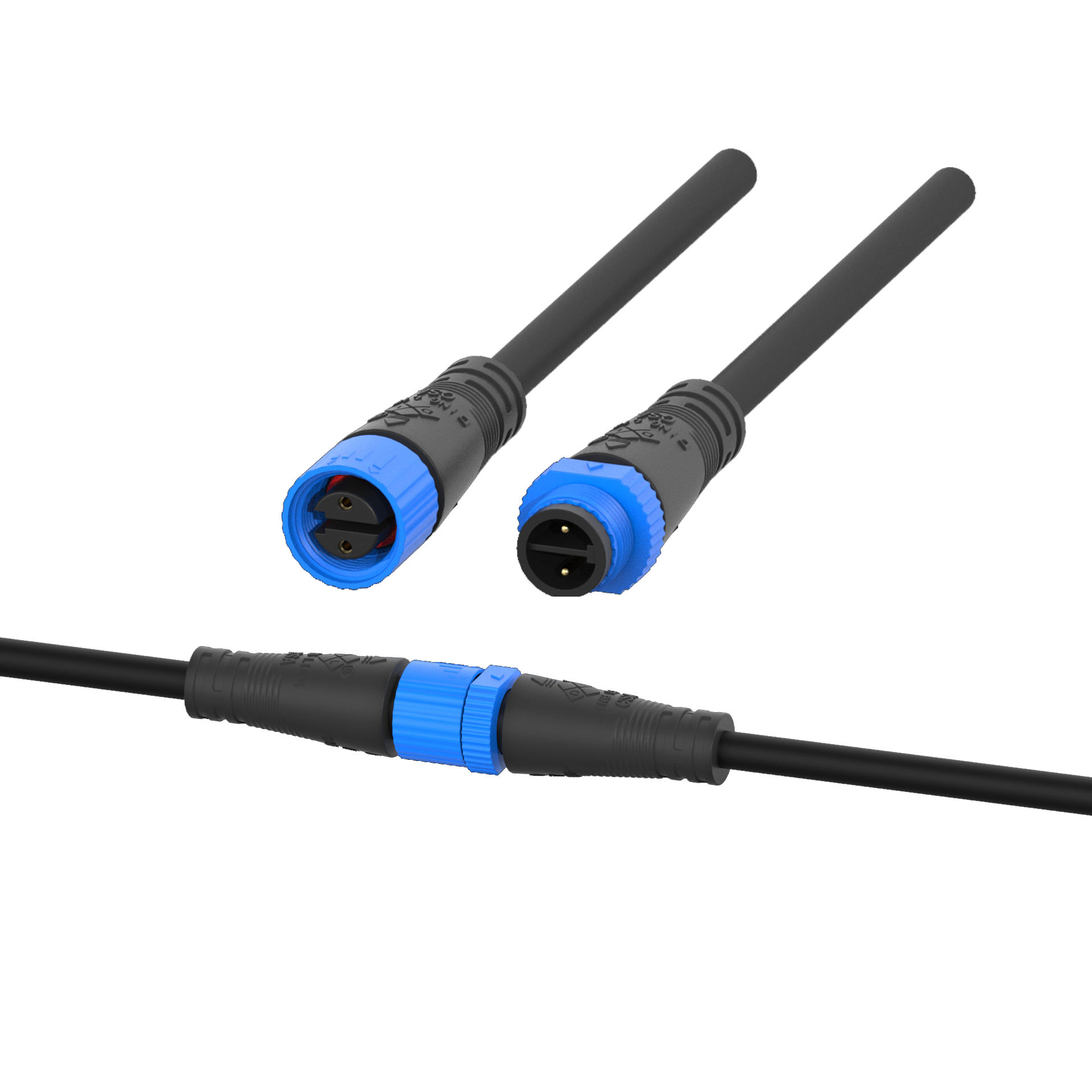 M15 Standard Socket 2-Pin Male to Female LED Driver Connector with IP68 Waterproof Plug for Soldering Terminals - Image 3