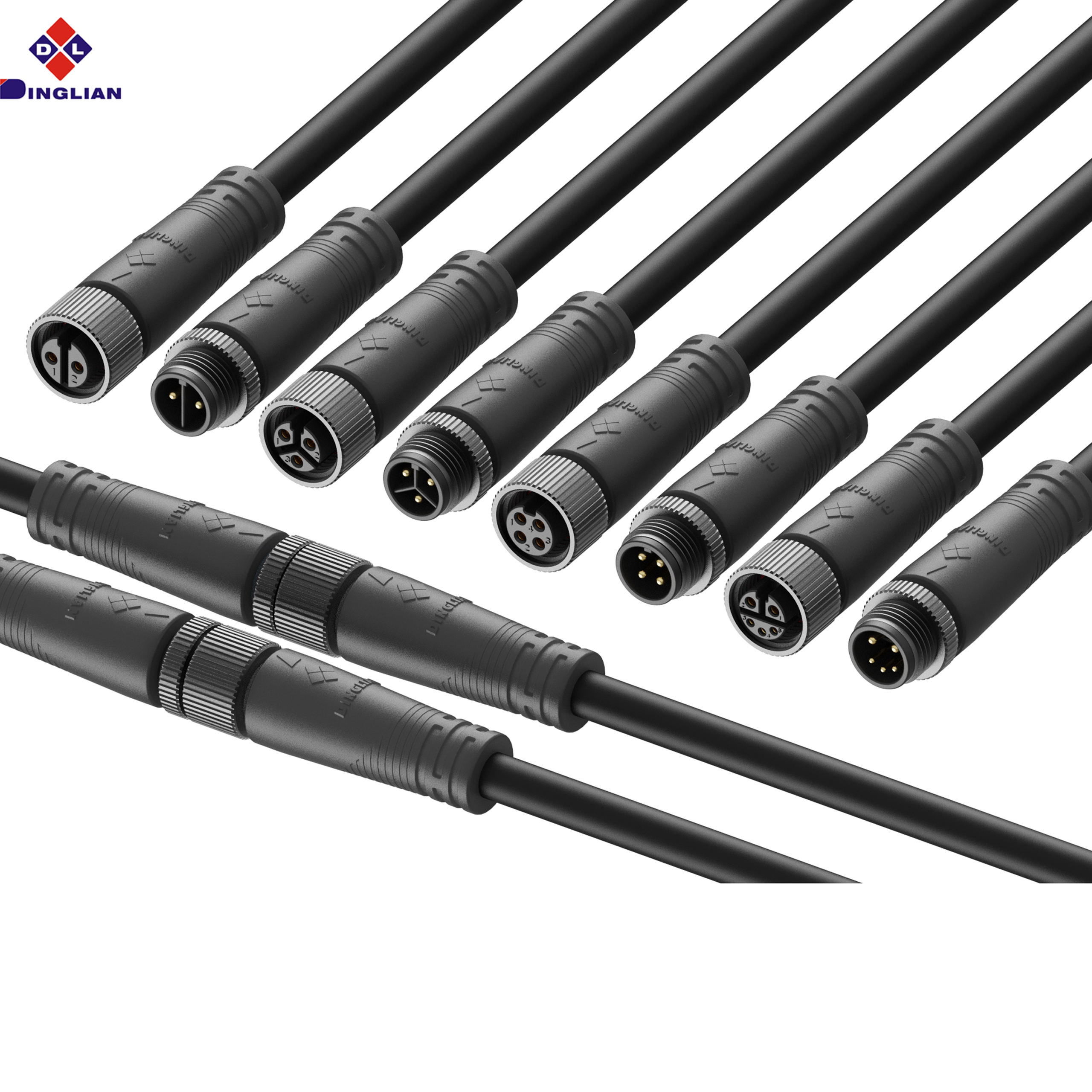 M12 2pin IP68 PA66 Round Wires and Flat Wires Optional DC Panel Connectors Waterproof Socket - Image 4