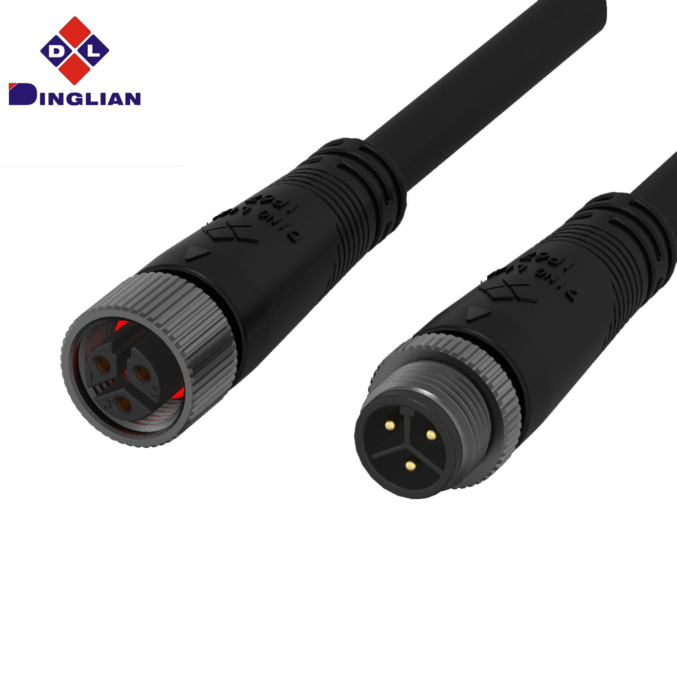 IP68 M12 3P High Protection Level Male Square Type Screw Type 3 Pin Power Connector Waterproof - Image 5