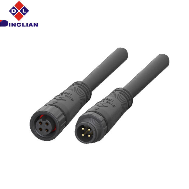 M12 4Pin Male Electrical Socket Weather-Resistant Metal Waterproof Connectors Threaded Locking Copper 10A Outdoor Reliable