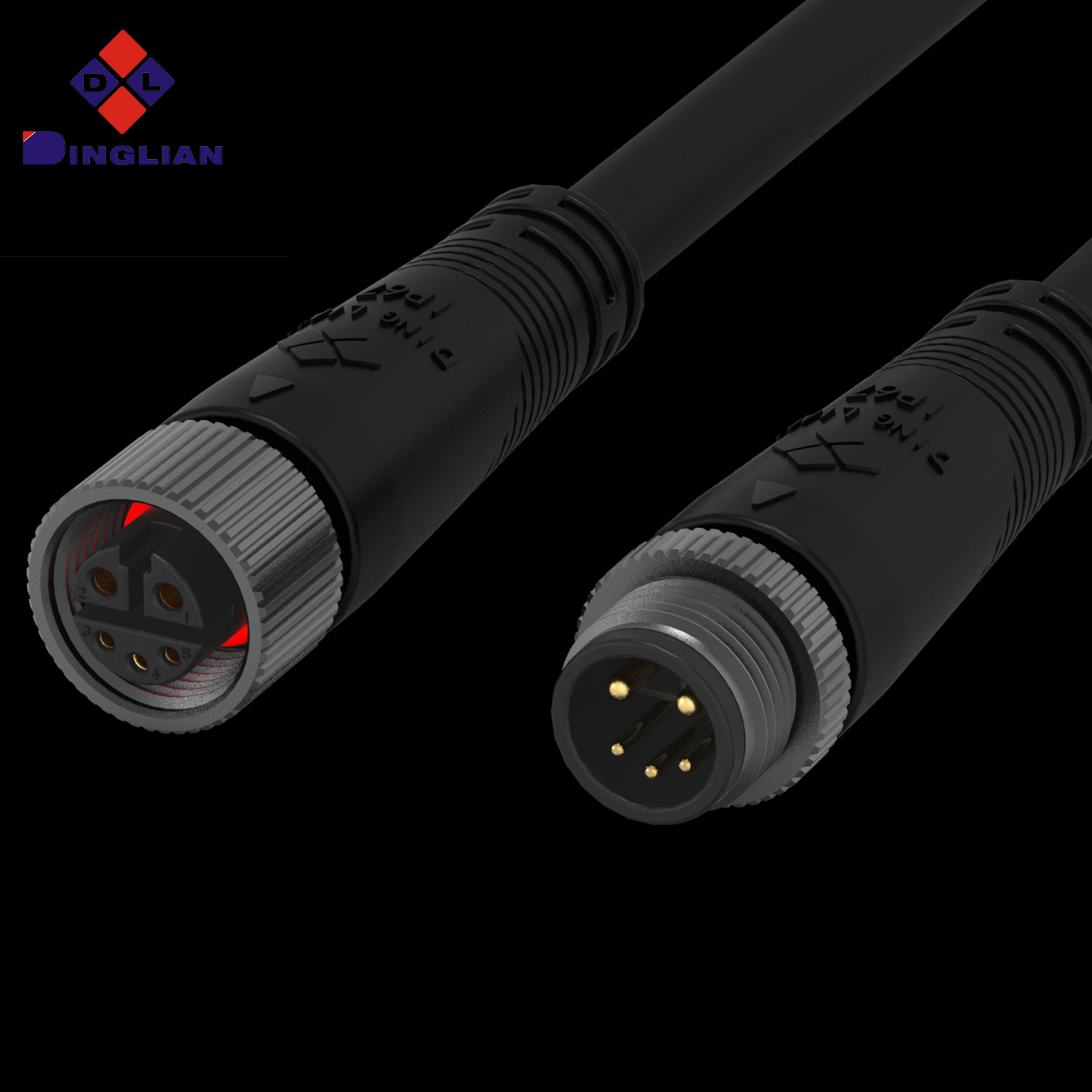 Outdoor Safety Electrification IP68 Waterproof Connector 2+3Pin M12 Male Female Connection Socket Copper Weather Resistance - Image 3