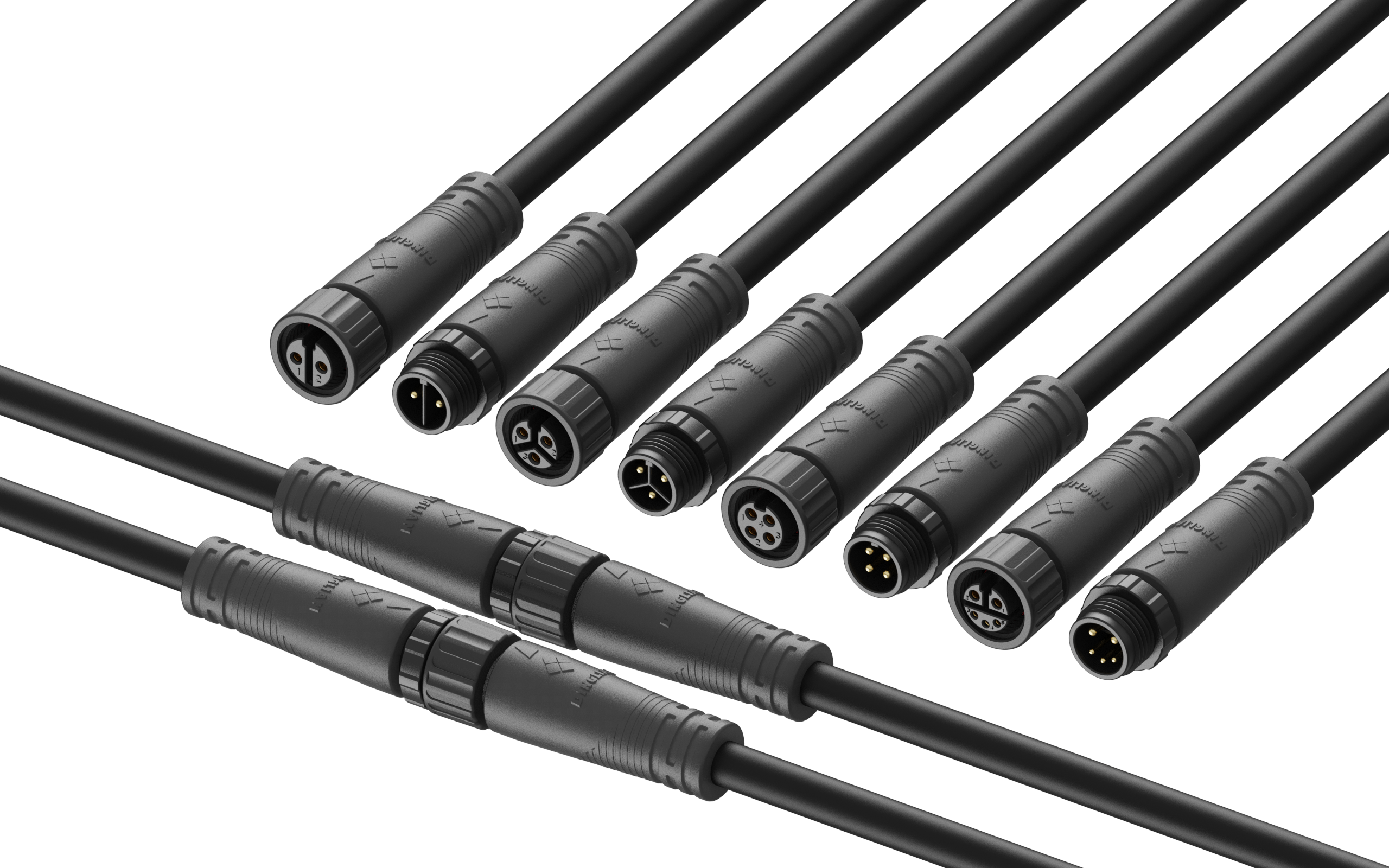 High Quality M12 4Pin Male Plug Automotive Rubber Wire Low Voltage IP68 Waterproof Connectors 10A Rated Current Copper Nylon - Image 4