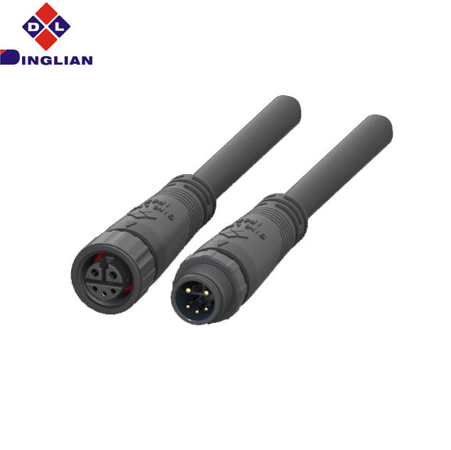 Outdoor Safety Electrification IP68 Waterproof Connector 2+3Pin M12 Male Female Connection Socket Copper Weather Resistance
